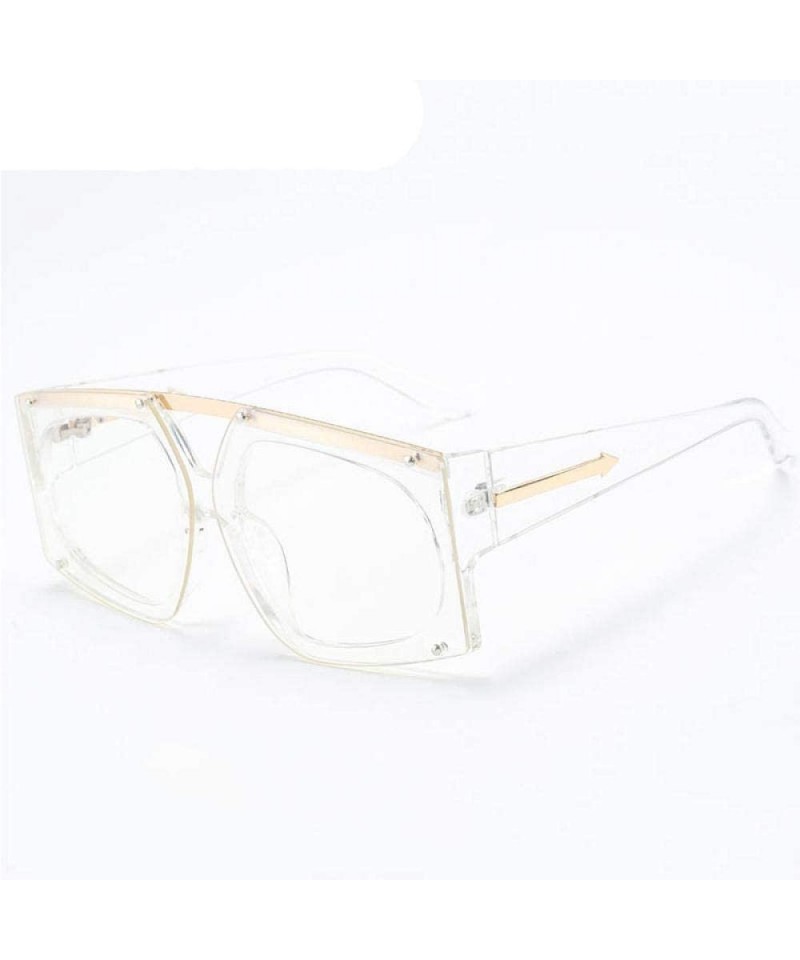 Aviator Clear Lenses Double Beam Unique Oculos De Sol Gafas C6 White - C6 White - CI18YKUGXC4 $10.37