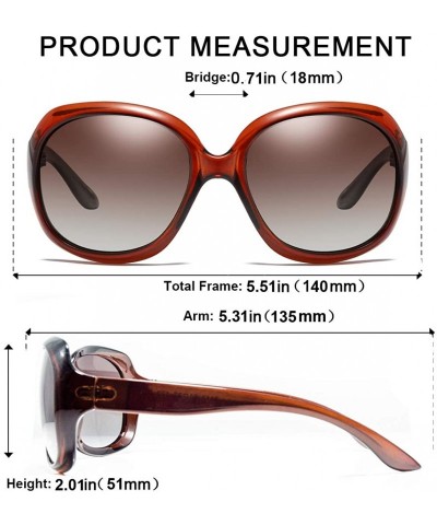 Round Classic Oversized Womens Polarized Sunglasses Uv400 Protection Fashionwear Pop Sun Eye Glass - Brown - CX18MG5940Q $10.47