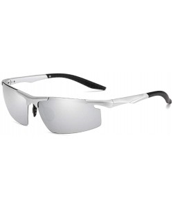 Rimless Men Rimless Polarized Sunglasses UV400 Mirror Driving Fishing Golf Sun Glasses for Male Driver - Black Grey - CS199KS...