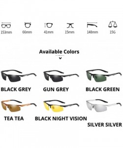 Rimless Men Rimless Polarized Sunglasses UV400 Mirror Driving Fishing Golf Sun Glasses for Male Driver - Black Grey - CS199KS...