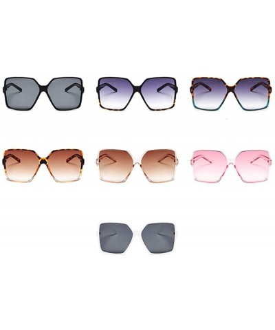 Wayfarer Sexy Leopard Oversized Square Sunglasses Big Frame Sunglasses Women UV400 Silver Gradient Eyewear - CB18U720Z4L $9.87