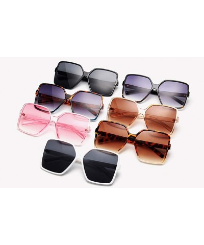 Wayfarer Sexy Leopard Oversized Square Sunglasses Big Frame Sunglasses Women UV400 Silver Gradient Eyewear - CB18U720Z4L $9.87