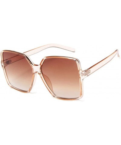 Wayfarer Sexy Leopard Oversized Square Sunglasses Big Frame Sunglasses Women UV400 Silver Gradient Eyewear - CB18U720Z4L $9.87