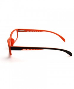 Rectangular Soft Matte Black w/ 2 Tone Reading Glasses Spring Hinge 0.74 Oz - Matte Black Orange - CG12C1Y0DAZ $17.44