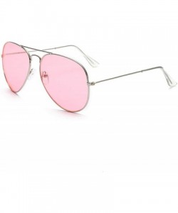 Goggle Sunglasses colorful two-color Sunglasses dazzling ocean film sunglasses sunglasses - Silver Frame Pink - CE18AA28QUD $...