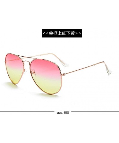 Goggle Sunglasses colorful two-color Sunglasses dazzling ocean film sunglasses sunglasses - Silver Frame Pink - CE18AA28QUD $...