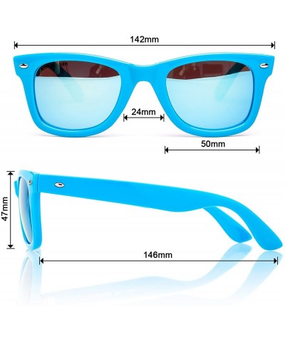 Square Sunglasses for Women UV400 Lens Rivet Trim Square Frame - Blue Lens/Blue Frame - CD18EXS0WKW $12.24