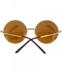 Round Mirror Lens Round Circle Sunglasses Lite Metal Frame Spring Hinge - Gold - CU11OXTGGHH $11.62