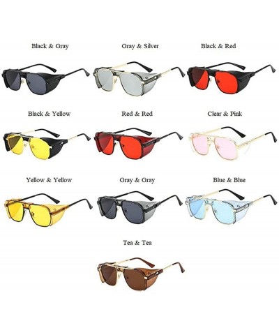 Square sunglasses Fashion Protection Windproof Glasses - Yellow - CG18AR9RCMO $11.03