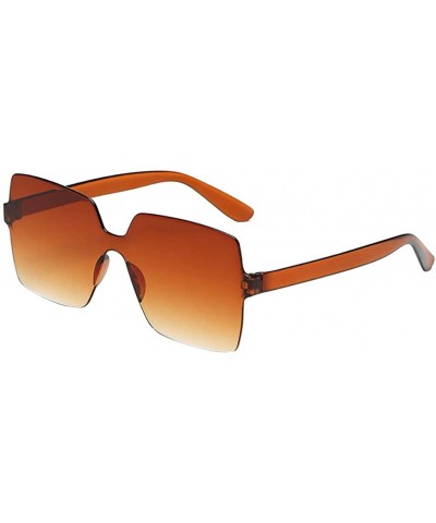 Rimless Oversized Square Candy Colors Glasses Rimless Frame Unisex Sunglasses - J - CP195NHA92S $10.78