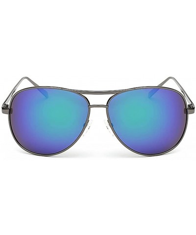 Aviator Women's Classic Mirror Lens Polarized Aviator Sunglasses Metal Frame 61mm - Grey/Green - C212EEU2LVJ $12.02