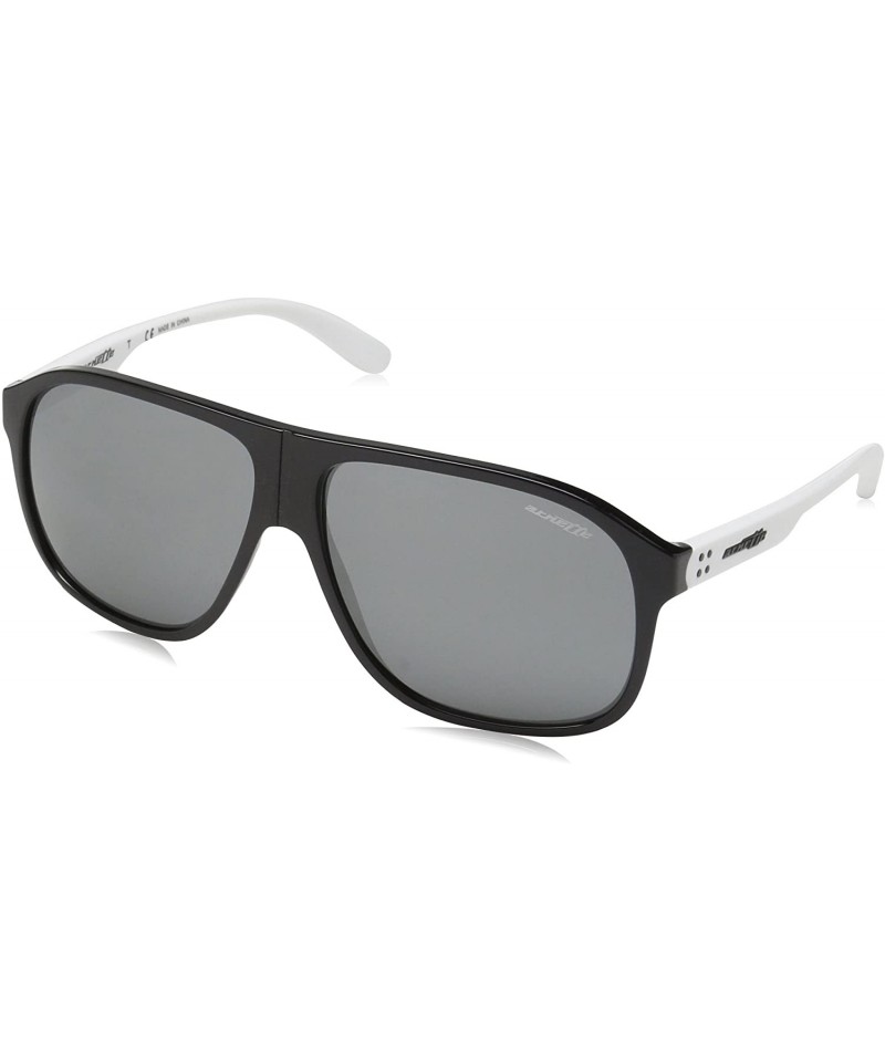 Square Men's An4243 50-50 Grand Square Sunglasses - Black/Grey Mirror Silver - CS180D5MGGX $38.35