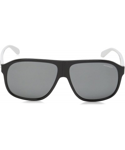 Square Men's An4243 50-50 Grand Square Sunglasses - Black/Grey Mirror Silver - CS180D5MGGX $38.35