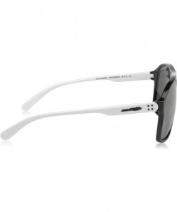 Square Men's An4243 50-50 Grand Square Sunglasses - Black/Grey Mirror Silver - CS180D5MGGX $38.35