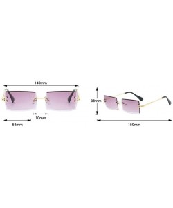 Sport Fashionable Square Sunglasses with Small Sunglasses - Frameless Trimmed Eyes - 4 - CX190DYTCQA $27.24