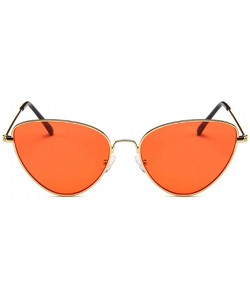 Square MOD-Style Cat eye Series Sunglasses Full Metal Frame Retro Style Orange - CA189SUZAIS $14.69