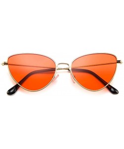 Square MOD-Style Cat eye Series Sunglasses Full Metal Frame Retro Style Orange - CA189SUZAIS $14.69