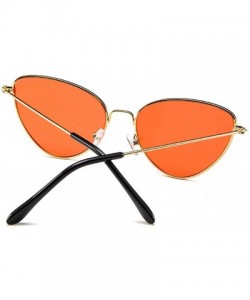 Square MOD-Style Cat eye Series Sunglasses Full Metal Frame Retro Style Orange - CA189SUZAIS $14.69