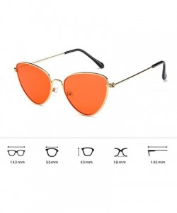 Square MOD-Style Cat eye Series Sunglasses Full Metal Frame Retro Style Orange - CA189SUZAIS $14.69