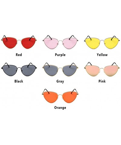 Square MOD-Style Cat eye Series Sunglasses Full Metal Frame Retro Style Orange - CA189SUZAIS $14.69