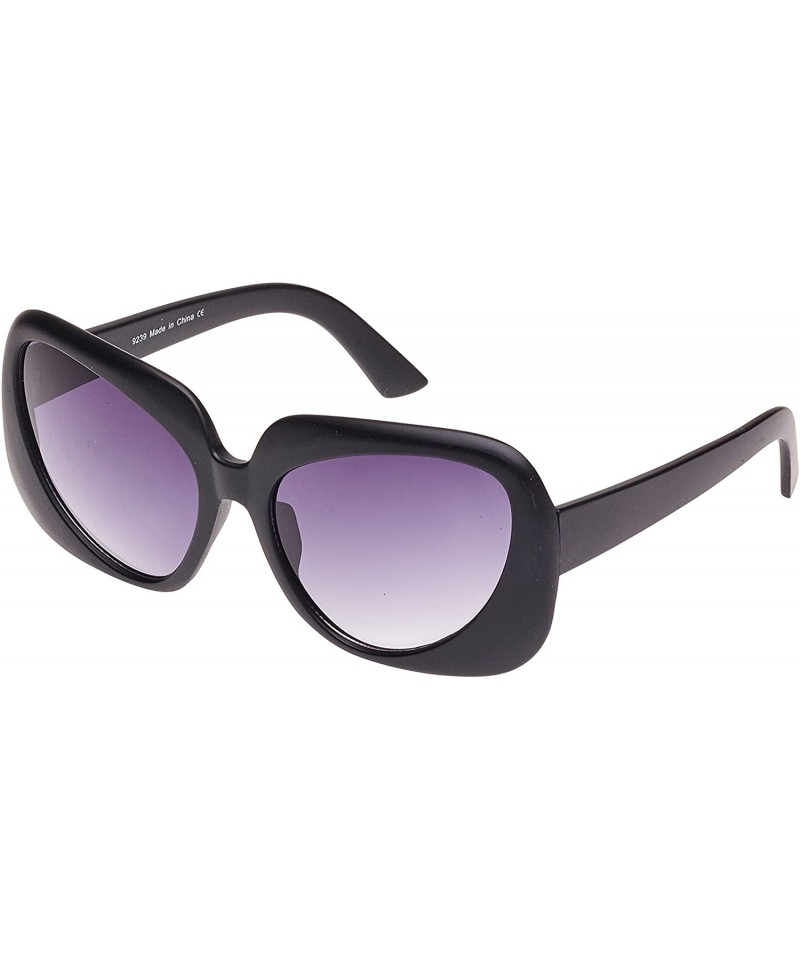 Oversized Mod Slope Style Ladies Retro Sunglasses - Matte Black - C212K6WUQ75 $14.60