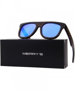 Square Men Wooden Polarized Sunglasses 100% UV Protection vintage Eyewear S5085 - Blue - CT185DESL7E $24.86