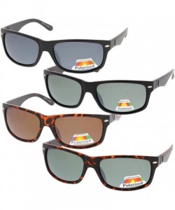 Wrap Retro Classic Fashion Horn Rimmed Polarized Sunglasses (SET OF 4) - CO187HWTI9Q $36.15