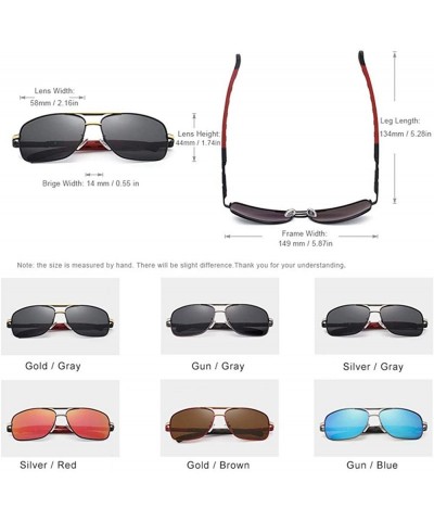 Oversized Aluminum brand men sunglasses polarizer HD UV400 Men - Kim Gray - C31982YC6DS $25.23