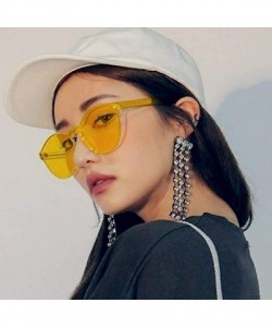 Round Unisex Fashion Candy Colors Round Outdoor Sunglasses Sunglasses - Dark Yellow - CJ199UM5A99 $10.87