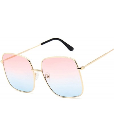 Square Oversized Shades Women Sunglasses Fashion Square Big Frame Female Vintage Retro Glasses Unisex Feminino-GoldG15 - CM19...