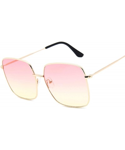 Square Oversized Shades Women Sunglasses Fashion Square Big Frame Female Vintage Retro Glasses Unisex Feminino-GoldG15 - CM19...