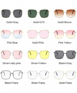 Square Oversized Shades Women Sunglasses Fashion Square Big Frame Female Vintage Retro Glasses Unisex Feminino-GoldG15 - CM19...