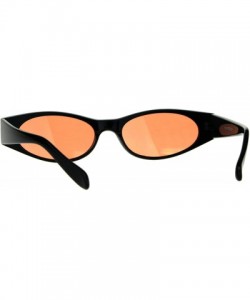 Rectangular Womens Mod Narrow Rectangle Pop Color Oval Lens Plastic Sunglasses - Orange - CW180K706H2 $13.04