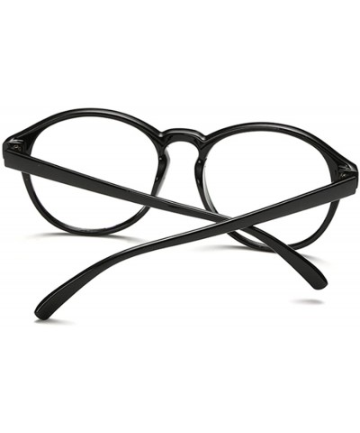 Round Student Myopia Glasses Fashion Retro Big-Frame Glasses Round Face - Bright Black - C518EAN6YHC $21.96