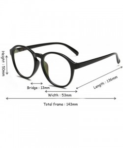 Round Student Myopia Glasses Fashion Retro Big-Frame Glasses Round Face - Bright Black - C518EAN6YHC $21.96