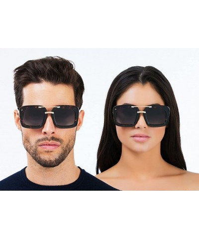 Square ICON Collection "The Karl" Designer Polarized Geometric Sunglasses - Majestic Purple Tort/Grey - C818688A9ZQ $27.31