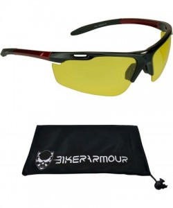 Semi-rimless Unbreakable TR90 Yellow Polarized Sunglasses Sports Semi Rimless Anti Glare - Fiery Red - C911Z25PRN5 $14.87