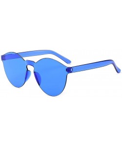 Round Unisex Fashion Candy Colors Round Outdoor Sunglasses - Dark Blue - C2199XS07Q9 $16.35