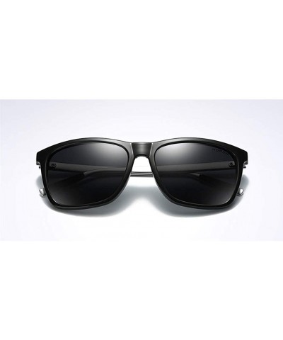 Rectangular STEELEMENT.Men's Polarized Sunglasses Rectangular Driving Sunglasses For Men/Women - Black - C518W5MGWZW $14.21