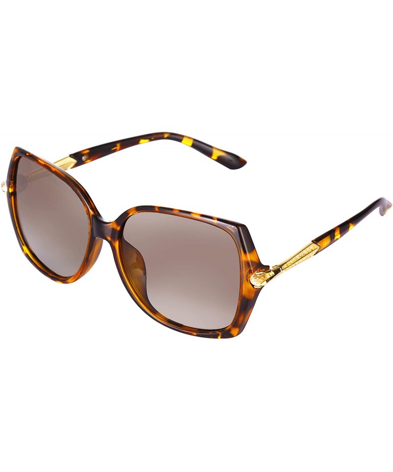 Oversized Polarized Sunlgasses Womens Mens Square Frame Mirrored Lens - Tortoiseshell - CY18GYHDDOU $8.22