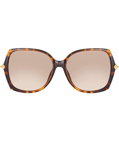 Oversized Polarized Sunlgasses Womens Mens Square Frame Mirrored Lens - Tortoiseshell - CY18GYHDDOU $8.22