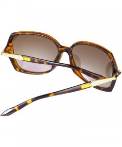 Oversized Polarized Sunlgasses Womens Mens Square Frame Mirrored Lens - Tortoiseshell - CY18GYHDDOU $8.22