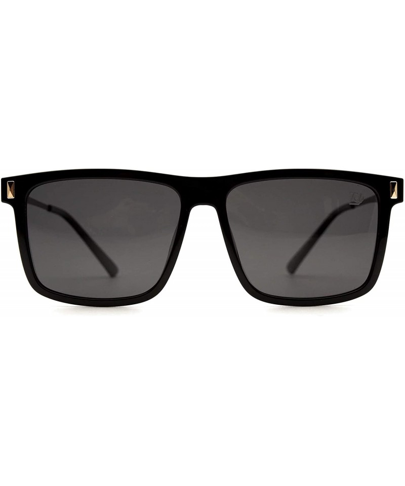 Square p585 Square Design Polarized - for Womens-Mens 100% UV PROTECTION - Black-black - CH192TCC7NE $20.63