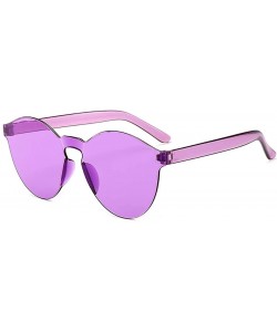 Round Unisex Fashion Candy Colors Round Outdoor Sunglasses Sunglasses - White Purple - CH190L4OIAH $15.96