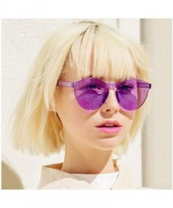 Round Unisex Fashion Candy Colors Round Outdoor Sunglasses Sunglasses - White Purple - CH190L4OIAH $15.96