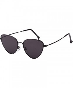 Cat Eye Womens Cat Eye Mod Metal Glasses Fashion Sunglasses - Black / Grey Lens - CP1868K92EL $9.33