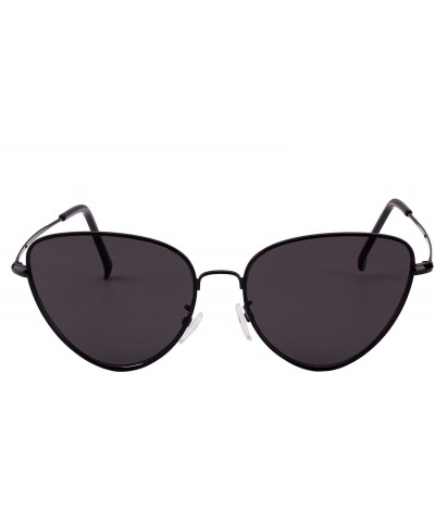 Cat Eye Womens Cat Eye Mod Metal Glasses Fashion Sunglasses - Black / Grey Lens - CP1868K92EL $9.33