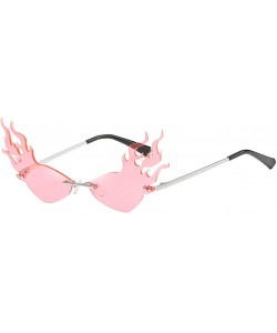 Wayfarer Man Women Irregular Flame Shape Sunglasses Vintage Cool Funny Sunglasses - Pink - CM196DK0AC7 $6.94