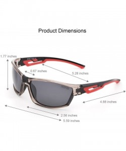 Sport Polarized Sports Sunglasses for Baseball Running Cycling Fishing Golf - Grey Frame Grey Lemses - CS18E7LNNX5 $8.42