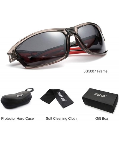 Sport Polarized Sports Sunglasses for Baseball Running Cycling Fishing Golf - Grey Frame Grey Lemses - CS18E7LNNX5 $8.42